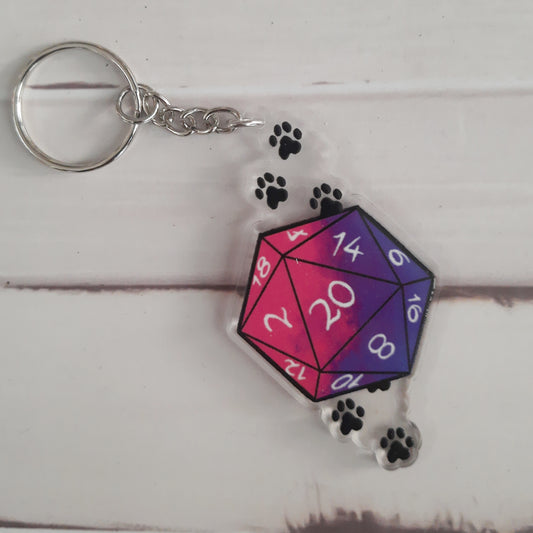 Acrylic keychain "D20 Paws"