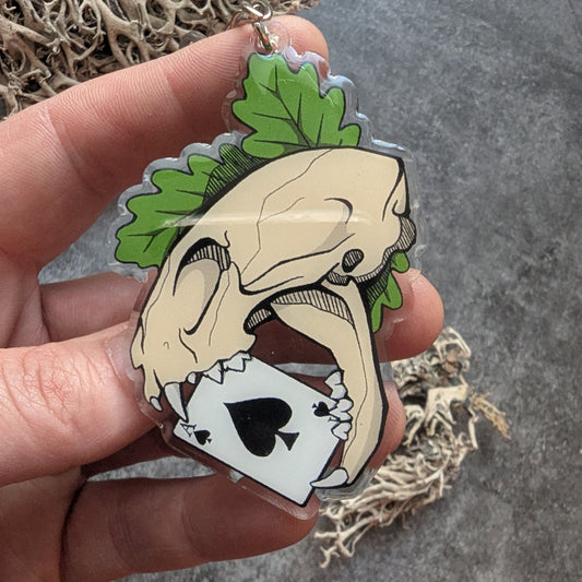 Acrylic keychain poker cat