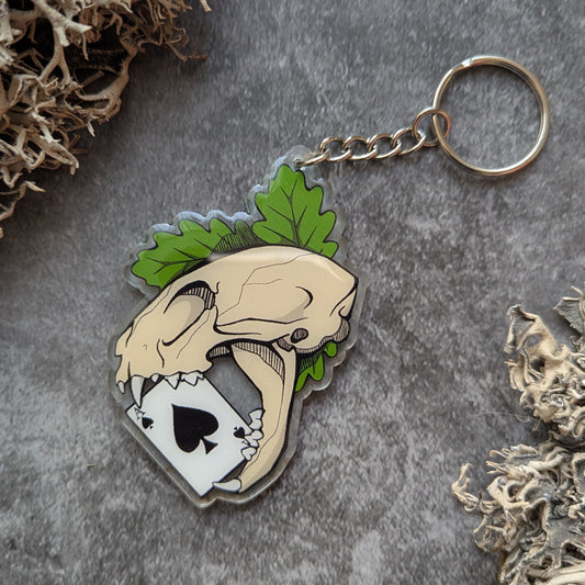 Acrylic keychain poker cat