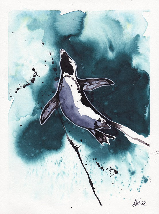 Original Kunstwerk "Pinguin"