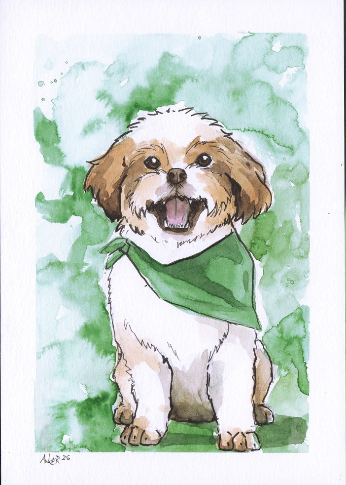 Original Kunstwerk "Grünes Halstuch"