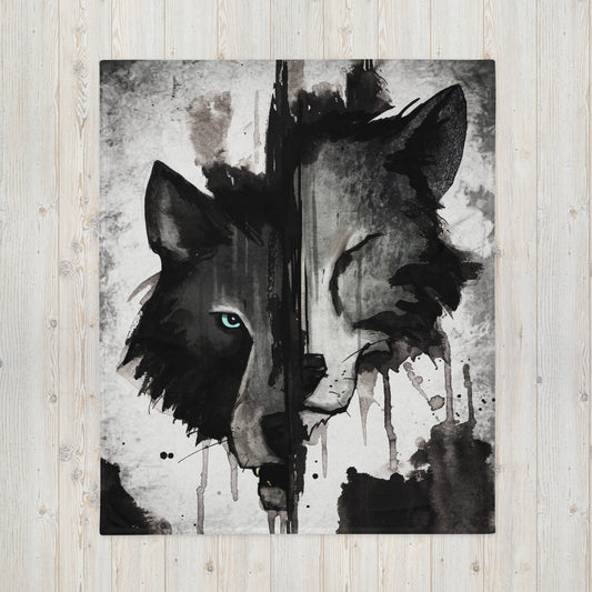 Cuddly blanket "Two Souls" grey KD-003