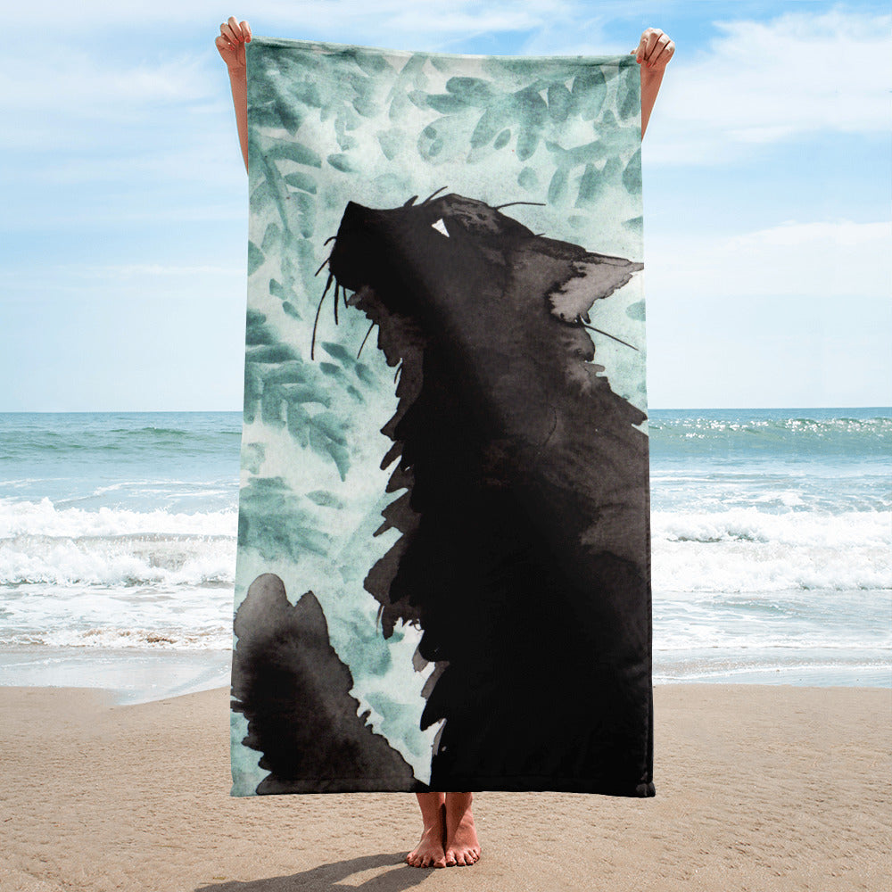 Badetuch / Wandbehang „Farnkatze“ Lieferzeiten beachten!