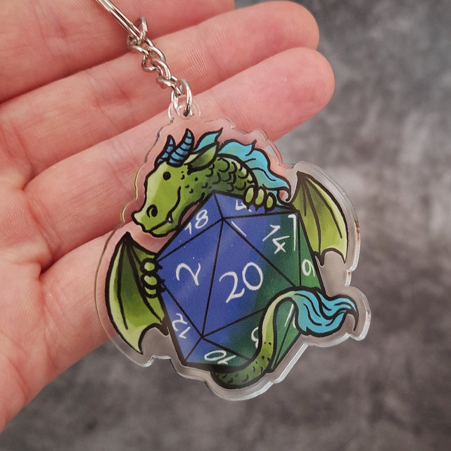 Acrylic keychain "D20 Dragon"
