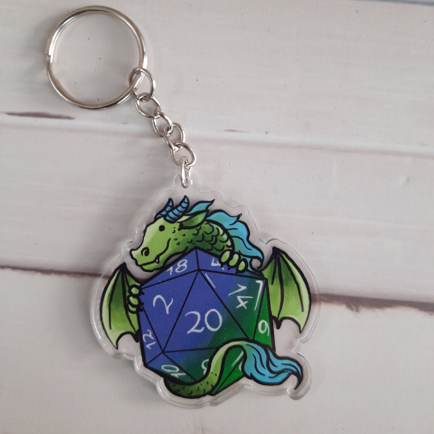 Acrylic keychain "D20 Dragon"