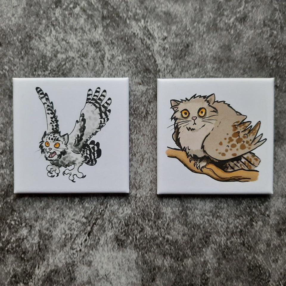 Magnets: cat owls