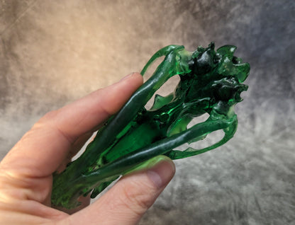 Wolf Skull Replica Transparent Green