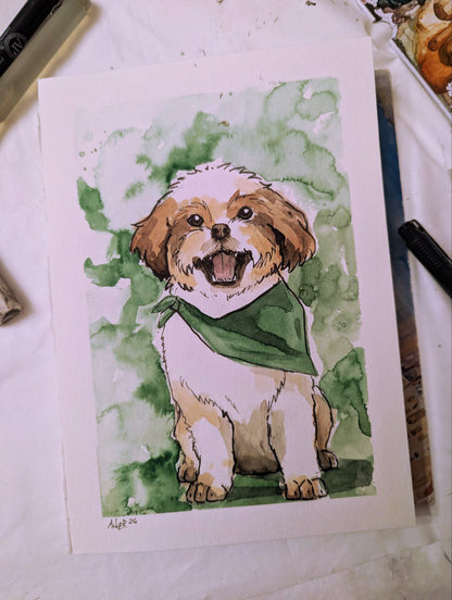 Original Kunstwerk "Grünes Halstuch"