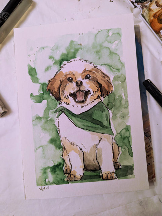 Original Kunstwerk "Grünes Halstuch"