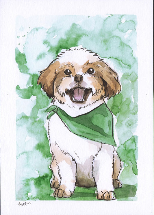 Original Kunstwerk "Grünes Halstuch"