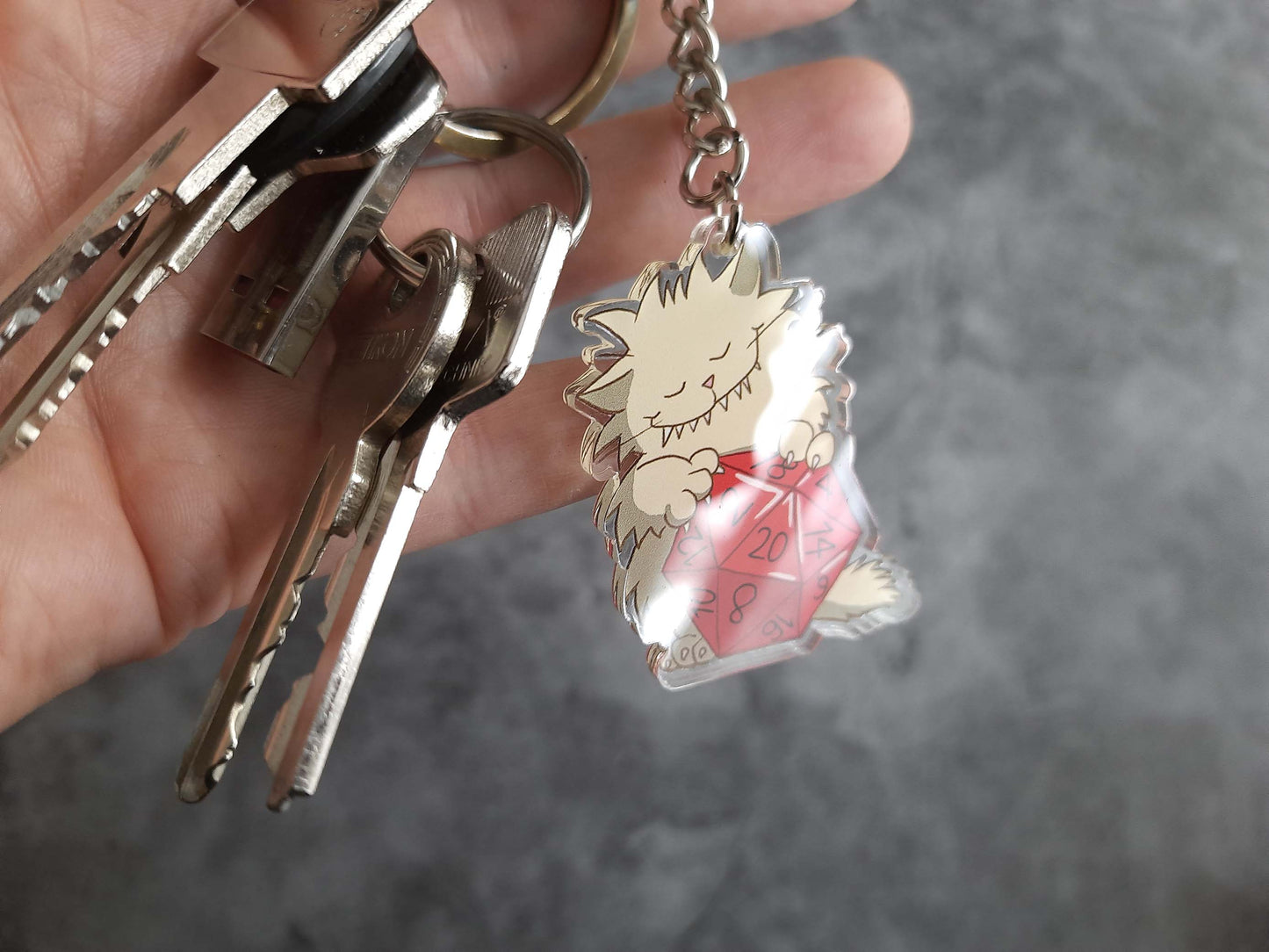 Acrylic keychain "D20 Love"