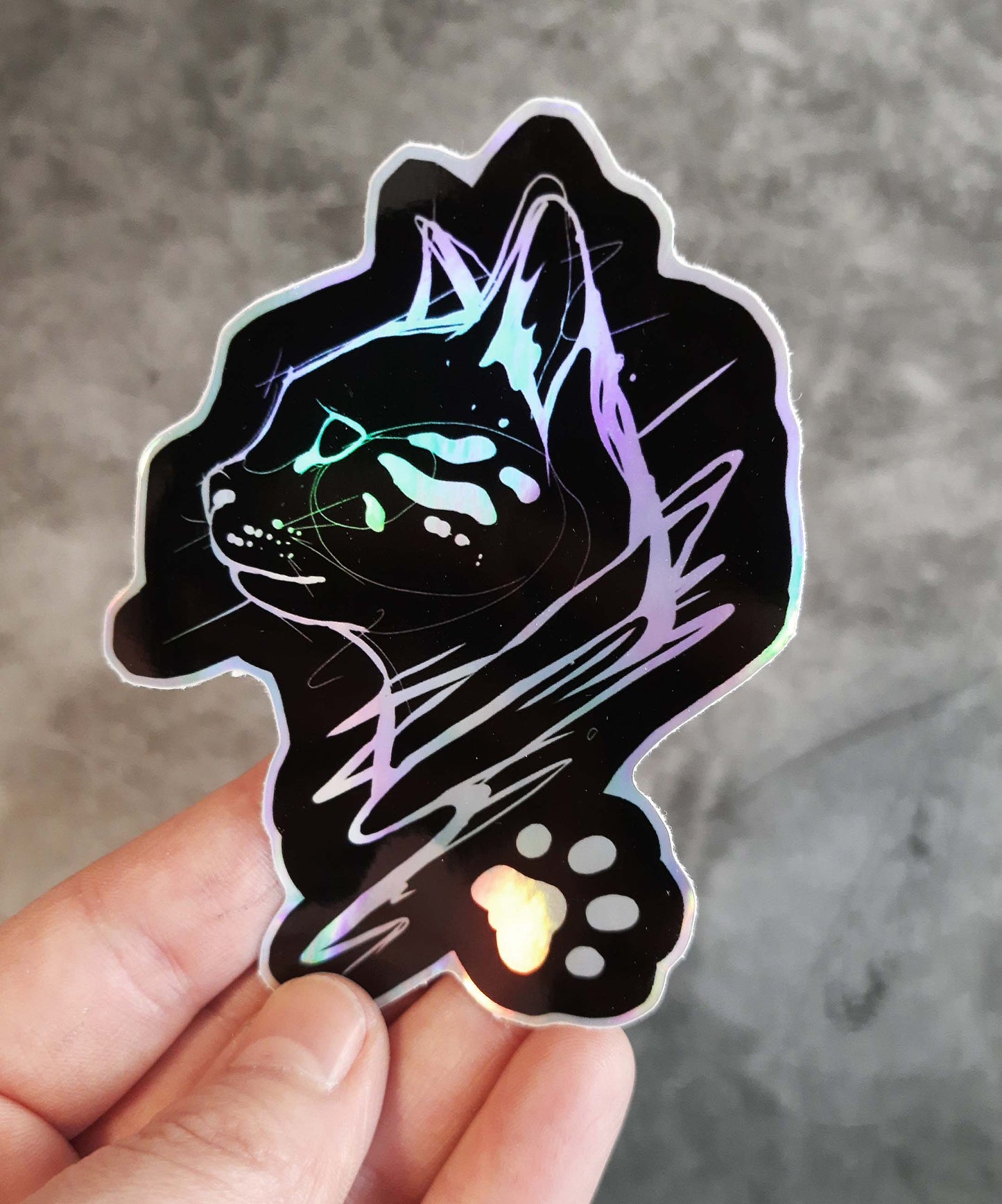 iridescent sticker, weatherproof "Rainbow Kitty"