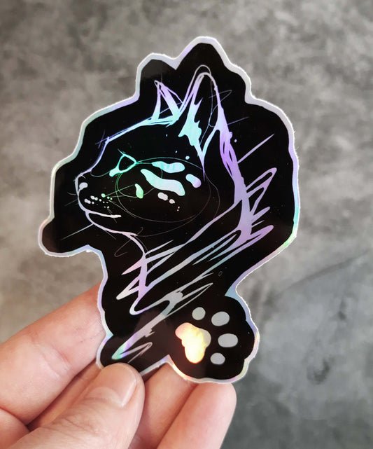 irisierender Sticker, wetterfest "Rainbow Kitty"