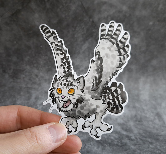 Sticker, weatherproof "Cat Owl"