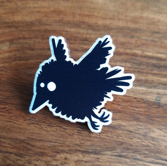 wooden pin "raven"