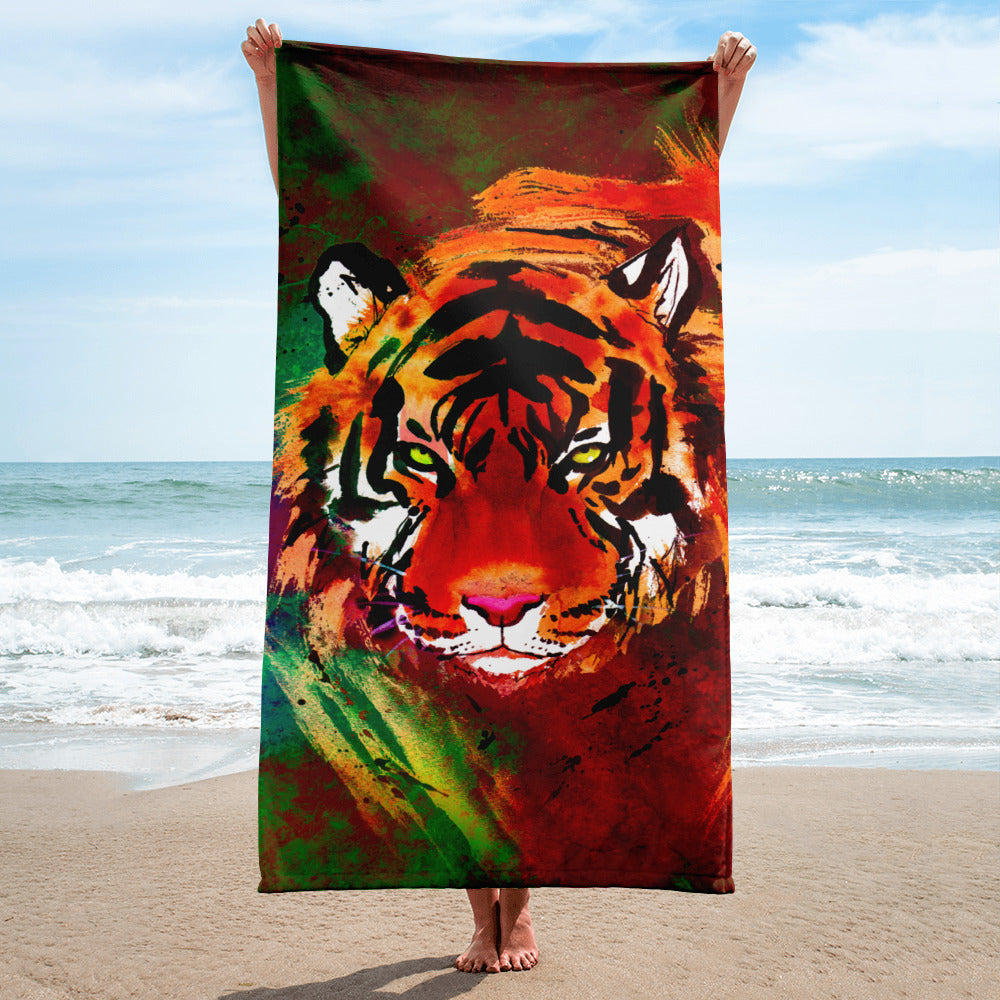 Bath towel / wall hanging "Tiger" - please note delivery times!