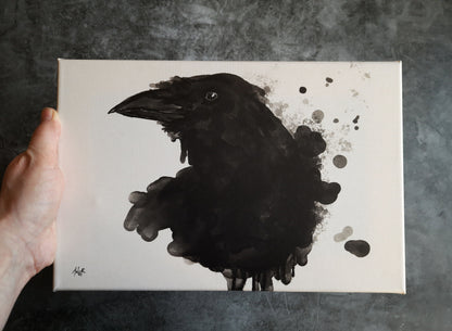 Canvas print 20x30 "Ink Raven"