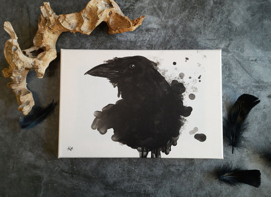 Canvas print 20x30 "Ink Raven"